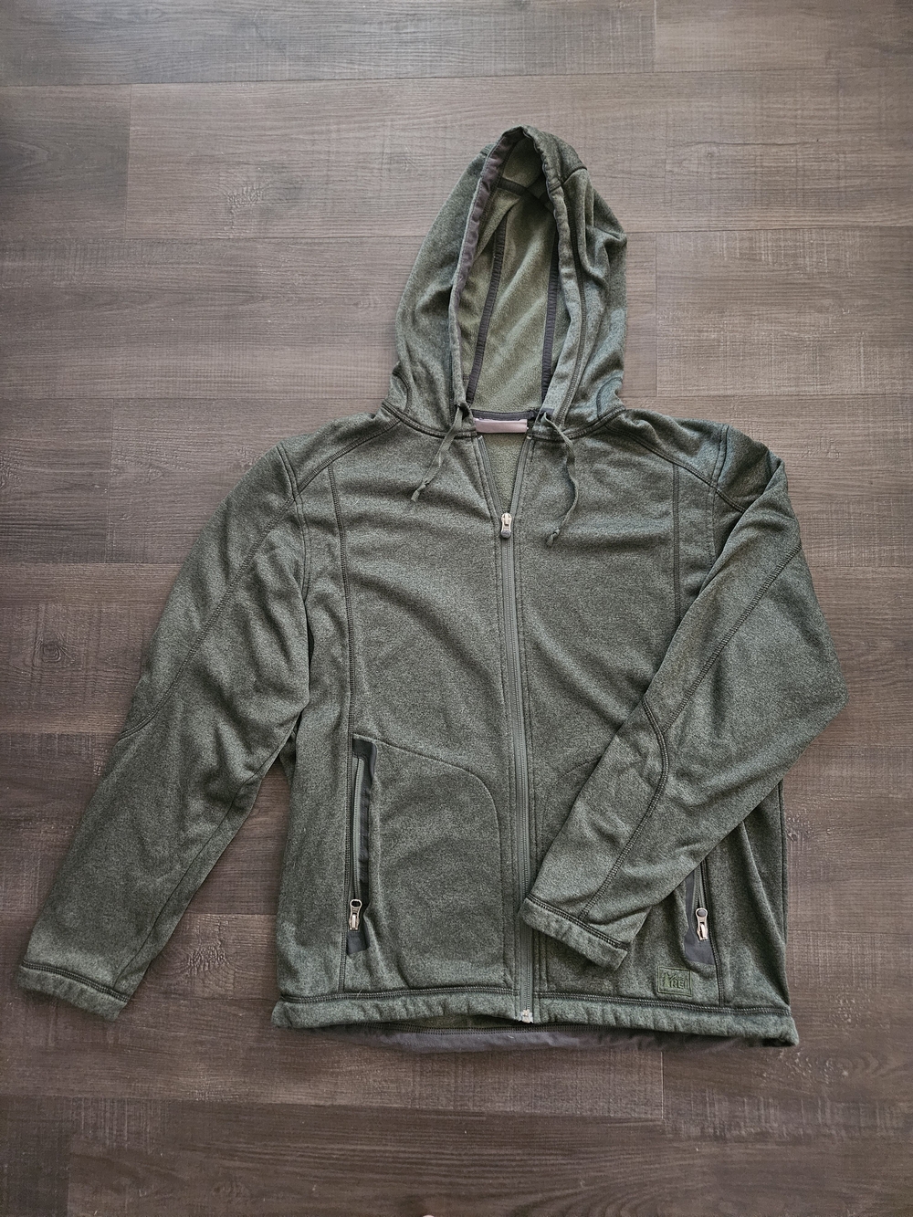 REI Co-op Hood River Hoodie Polartec Thermal Pro Full Zip Fleece Green - Fits Wo